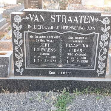 STRAATEN Gert Louwrens, van 1911-1977 &amp; Tjaartina WAGNER 1916-1996
