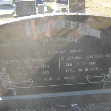 STRAUSS Pieter Johannes 1888-1969 &amp; Susanna Jacoba Maria 1892-1975
