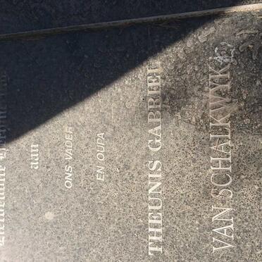 SCHALKWYK Theunis Gabriel, van 1937-2014