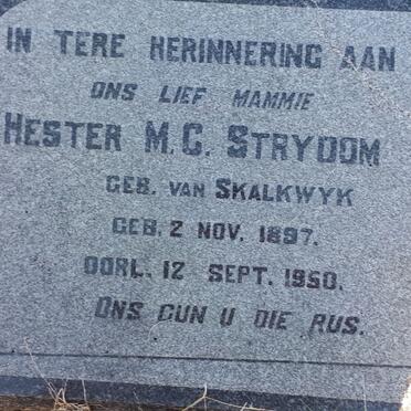 STRYDOM Hester M. C. nee VAN SKALKWYK 1897-1950