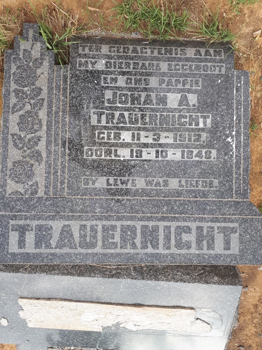TRAUERNICHT Johan A. 1912-1948