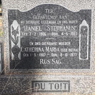 TOIT Daniel Stephanus, du 1906-1957 &amp; Catherina Maria BOTHA 1907-1977