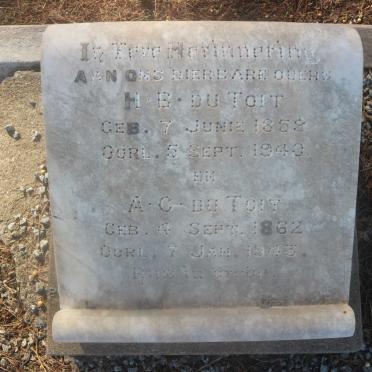 TOIT H.B., du 1859-1940 &amp; A.C. 1862-1943