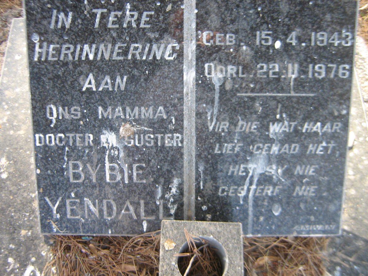 YENDALL Bybie 1943-1976