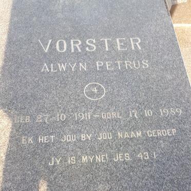 VORSTER Alwyn Petrus 1911-1989