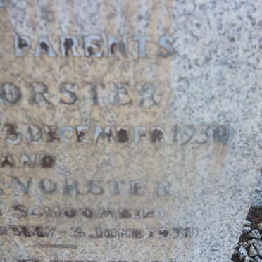 VORSTER J.F. 1885-1930 &amp; J.S.A. SCHOOMBIE 1887-1931