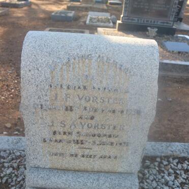 VORSTER J.F. 1885-1930 &amp; J.S.A. SCHOOMBIE 1887-1931