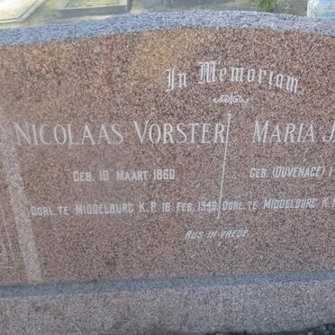 VORSTER Nicolaas 1860-1946 &amp; Maria Jacoba DUVENHAGE 1863-1944