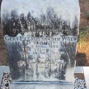 WALT Gert Petrus, van der 1889-1938
