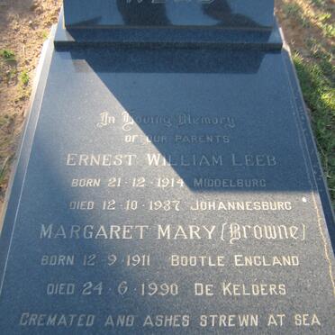 WEBB Ernest William Leeb 1914-1987 &amp; Margaret Mary BROWNE 1911-1990