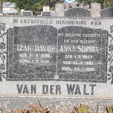 WALT Izak David, van der 1882-1959 &amp; Anna Sophia V.D. WALT 1882-1956