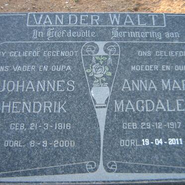 WALT Johannes Hendrik, van der 1916-2000 &amp; Anna Maria Magdalena 1917-2011