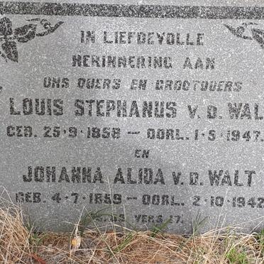 WALT Louis Stephanus, v.d. 1858-1947 &amp; Johanna Alida 1859-1942