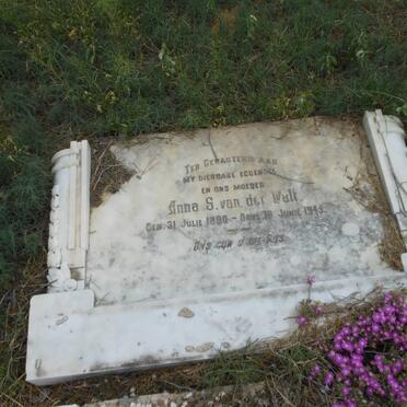 WALT Anna S., van der 1890-1945