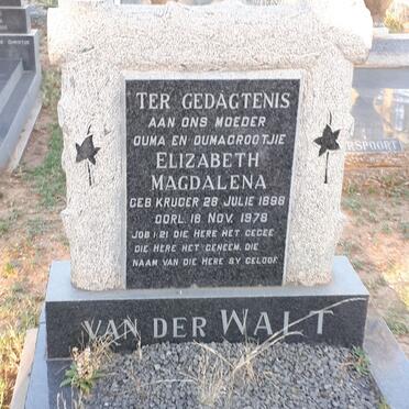 WALT Elizabeth Magdalena, van der nee KRUGER 1898-1978