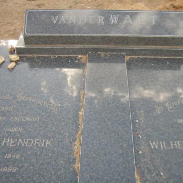 WALT Johannes Hendrik, van der 1946-1999 &amp; Wilhelmina Margaretha JOUBERT 1949-