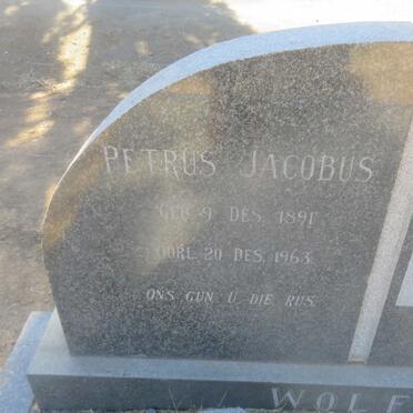 WOLFAARDT Petrus Jacobus 1891-1963 &amp; Maria Aletta VAN DER WALT 1892-1961