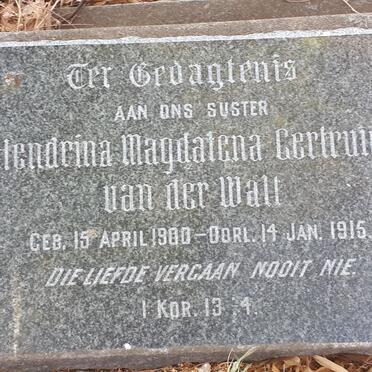WALT Hendrina Magdalena Gertruida, van der 1900-1915