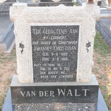 WALT Johannes Christiaan, van der 1893-1965