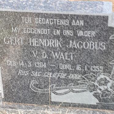 WALT Gert Hendrik Jacobus, v.d. 1904-1959