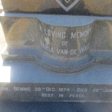 WALL Maria, van de nee BENNIE 1874-1966