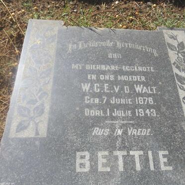 WALT W.C.E., v.d. 1876-1943