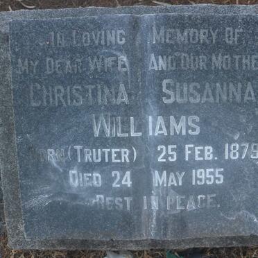 WILLIAMS Christina Susanna nee TRUTER 1879-1955