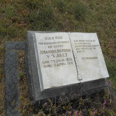 WALT Johannes Hendrik, v.d. 1882-1931
