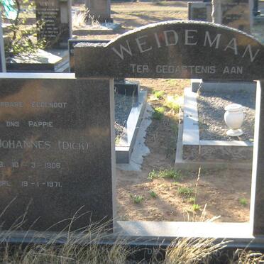 WEIDEMAN Dirk Johannes 1906-1971 &amp; Anna Cornelia VENTER 1902-