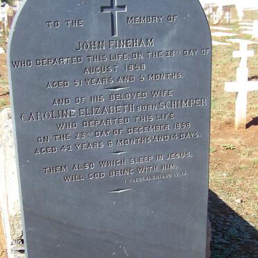 FINEHAM John -1858 &amp; Caroline Elizabeth SCHIMPER -1858