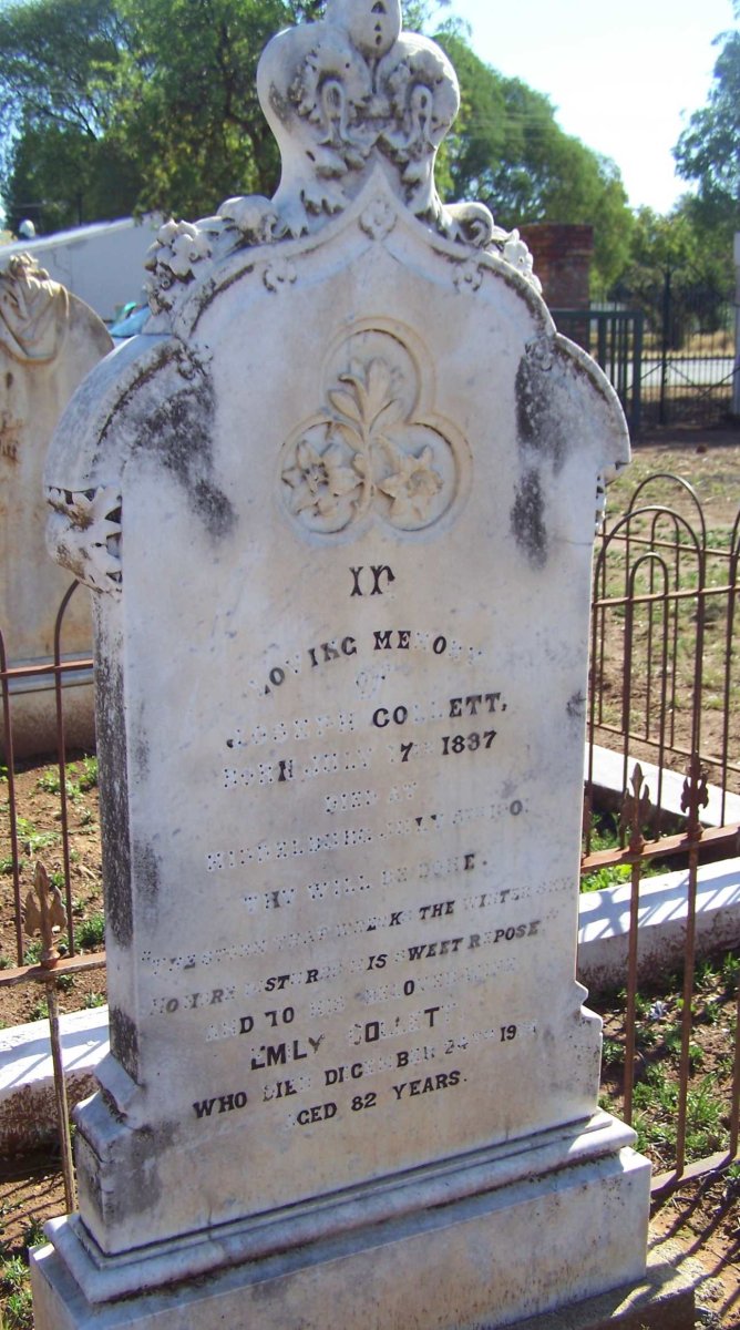COLLETT Joseph 1837-1901 & Emily -1924