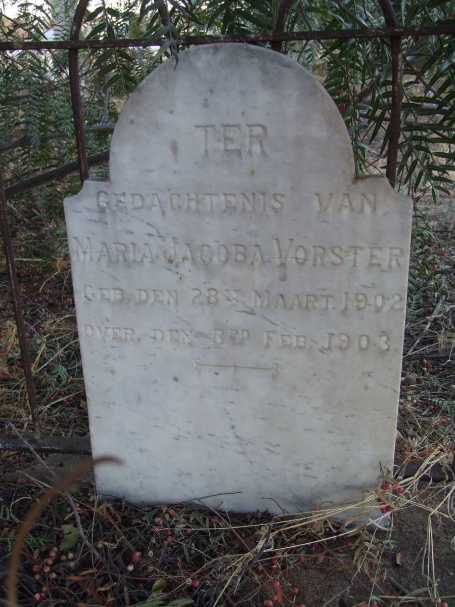 VORSTER Maria Jacoba 1902-1903