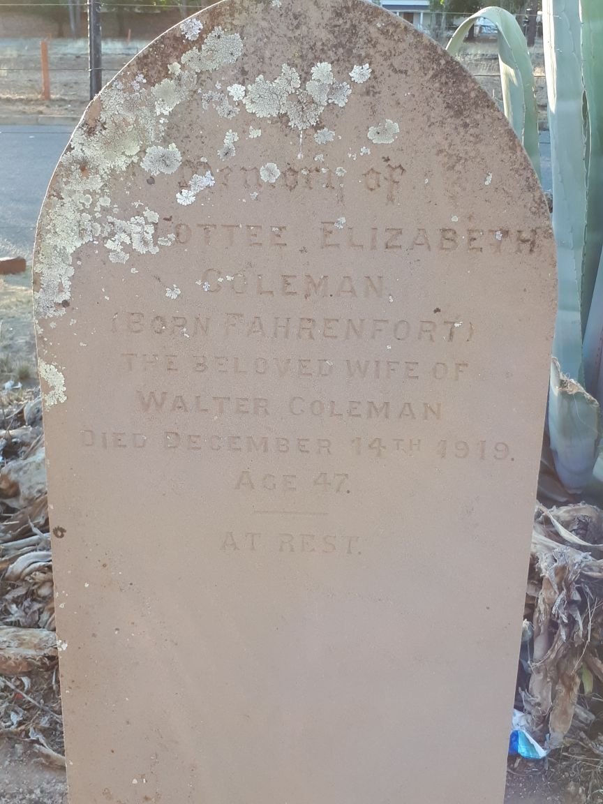 COLEMAN Charlottee Elizabeth nee FAHRENFORT -1919