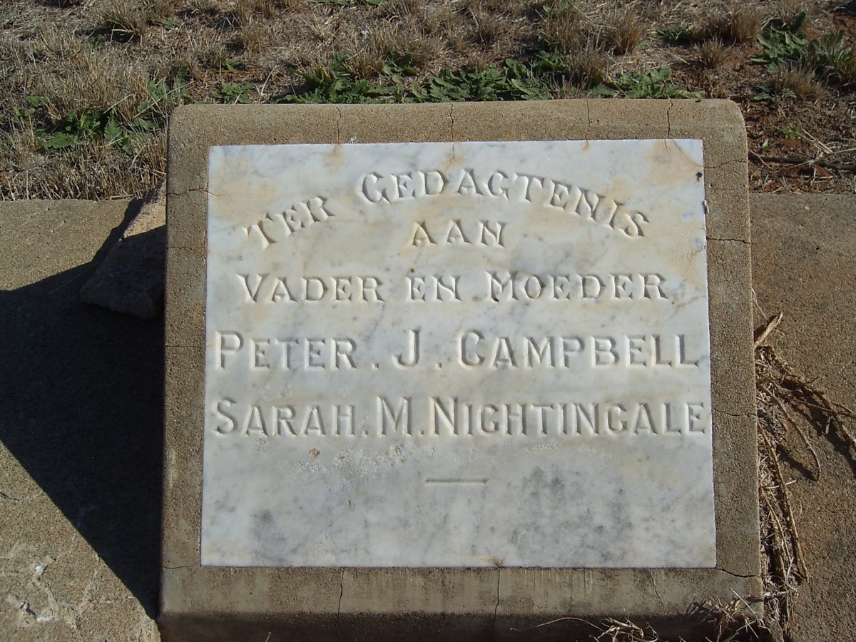 CAMPBELL Peter J. & Sarah M. nee NIGHTINGALE
