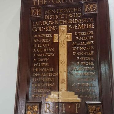 6. Memorial Plaque: The Great War 1914-1919 