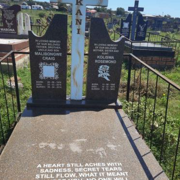KANI Koliswa Rosemond 1948-1973 :: KANI Malibongwe Craig 1970-2014