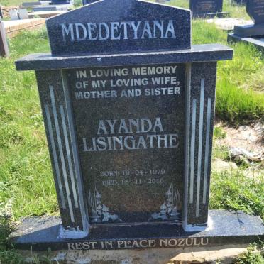 MDEDETYANA Ayanda Lisingathe 1979-2016