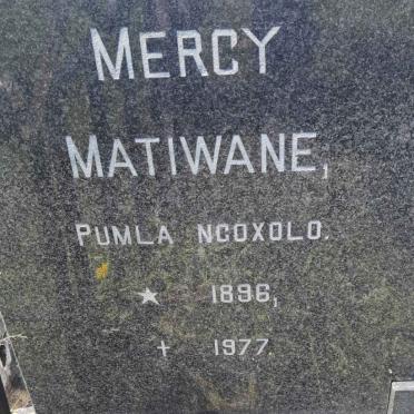 MATIWANE Mercy 1896-1977