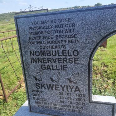 SKWEYIYA Nombulelo Innerverse Gallie 1935-2003
