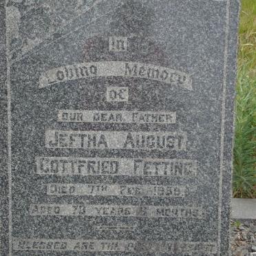 FETTING Jefta August Gottfried -1959 