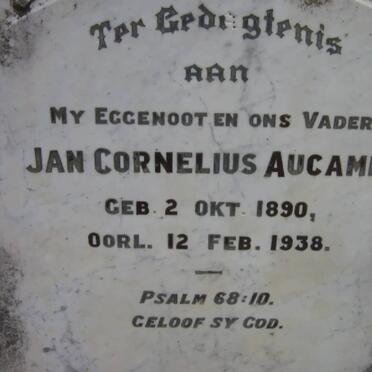 AUCAMP Jan Cornelius 1890-1938