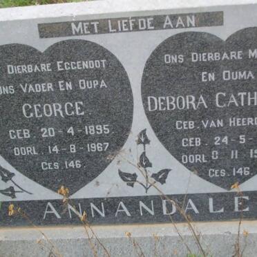 ANNANDALE George 1895-1967 &amp; Debora Catherina VAN HEERDEN 1896-1980