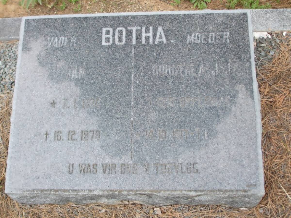 BOTHA ? -1979 &amp; ? J.J.