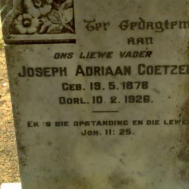 COETZEE Joseph Adriaan 1878-1926