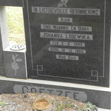 COETZEE Johanna Lodewika 1892-1965
