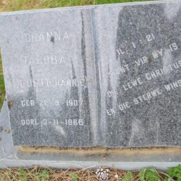 CLOETE Johanna Jacoba nee 1907-1985