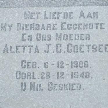 COETSEE Aletta J.C. 1906-1948
