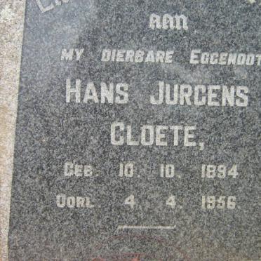 CLOETE Hans Jurgens 1894-1956