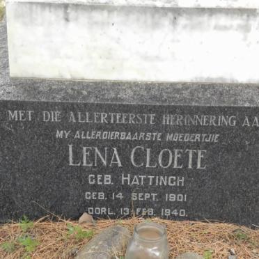 CLOETE Lena nee HATTINGH 1901-1940