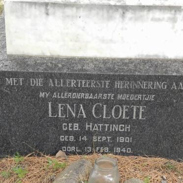 CLOETE Lena nee HATTINGH 1901-1940